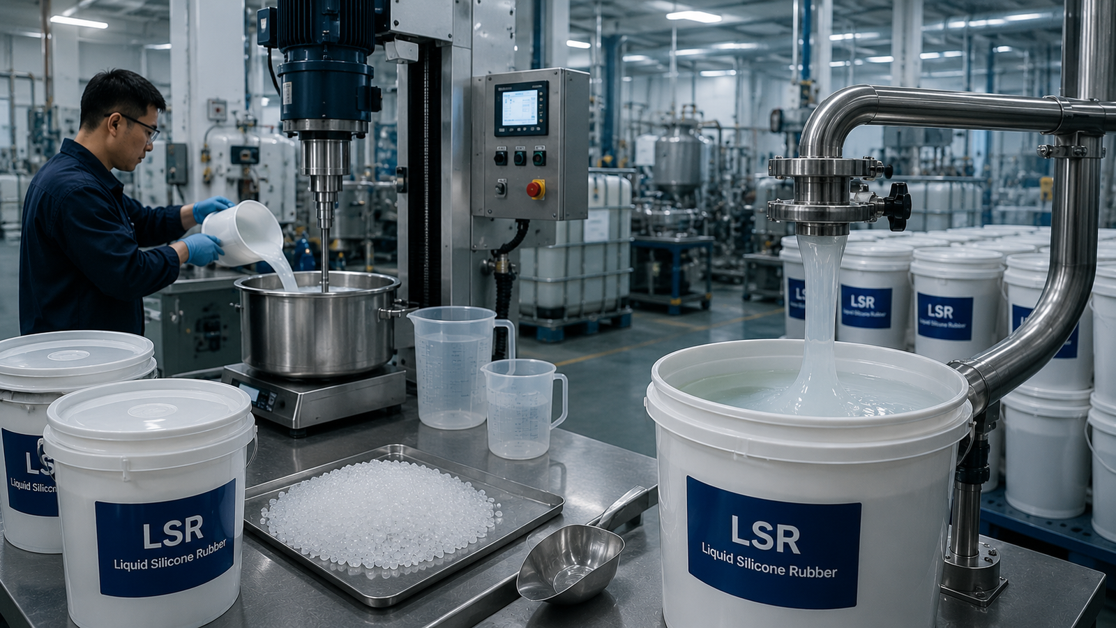 Various raw silicone materials and LSR compounds