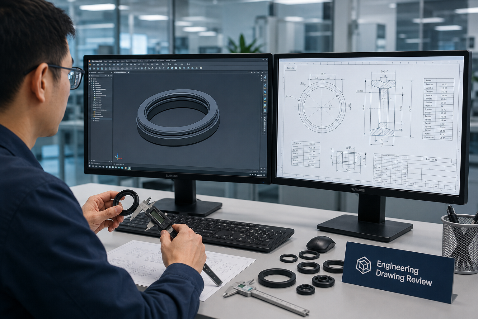 Precision silicone parts on measurement grid