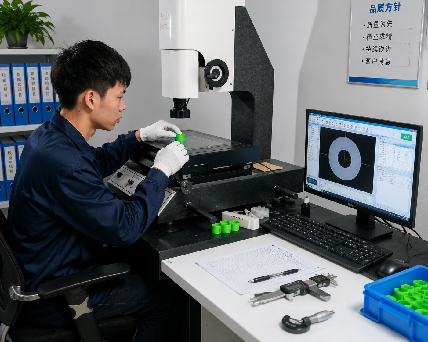 Quality control inspection of custom silicone gaskets